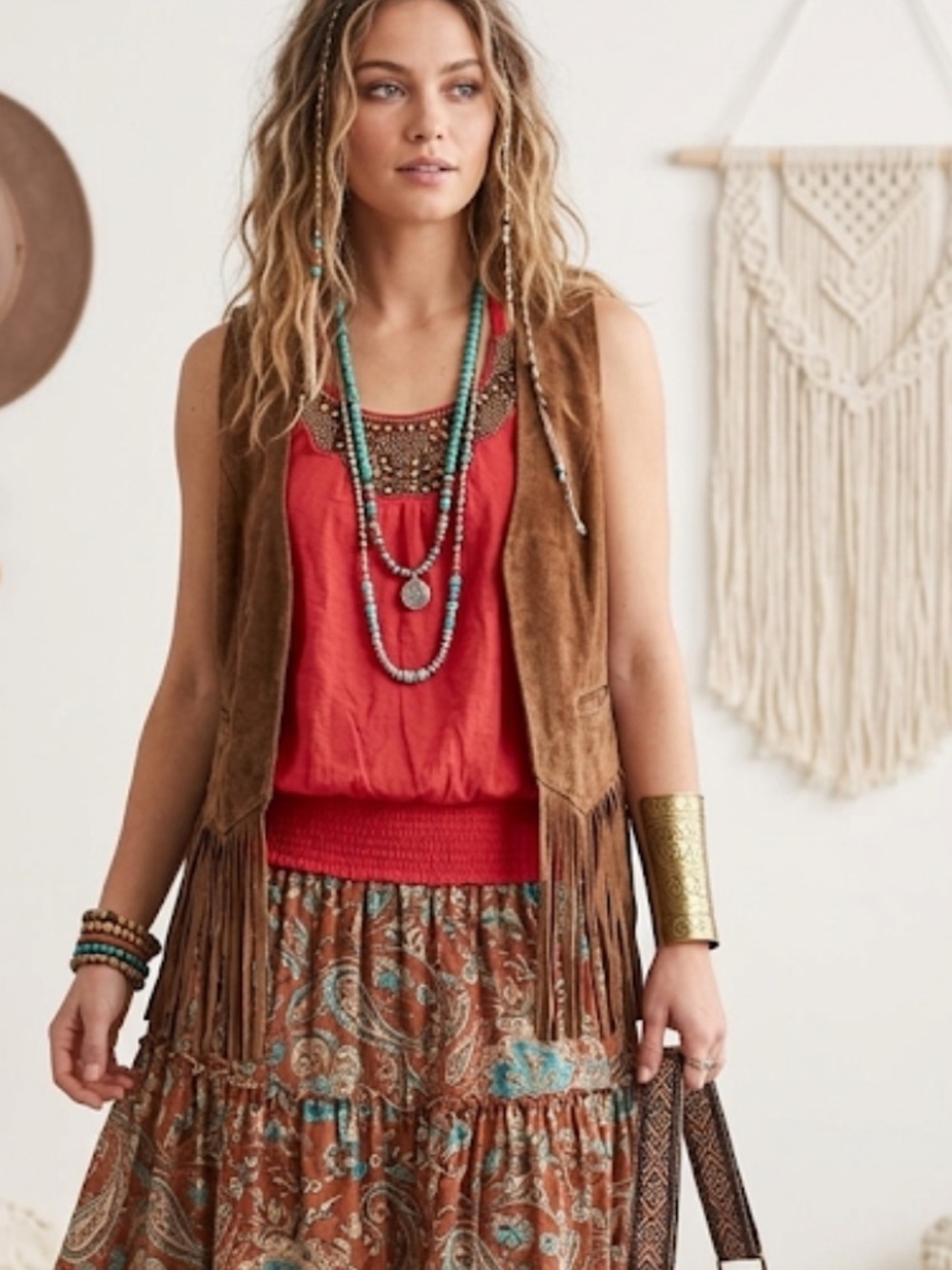 Dynamite Red Y2K Halter Beaded Top‎ | Summer Party Style | Boho Glam Festival L